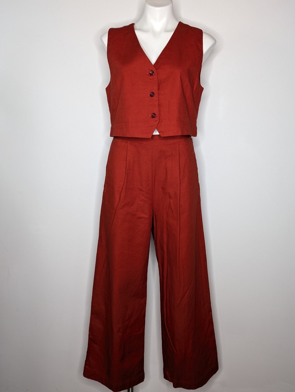 Gudrun Sjoden Burnt Orange Two Piece Cotton Set S/M